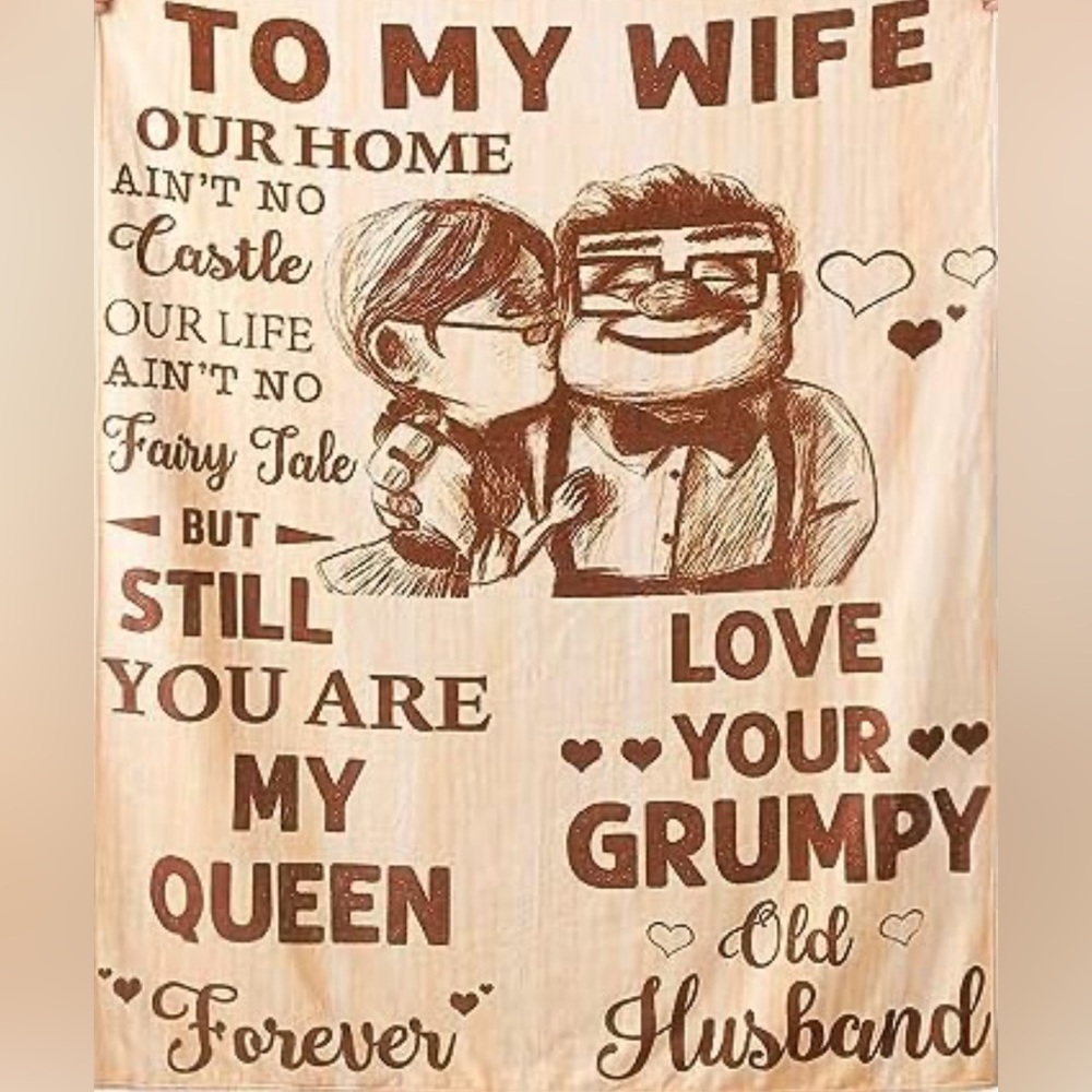 BNWOT-Warm thoughts blanket present from husband to wife.
